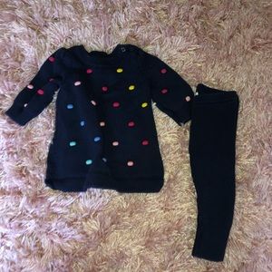 Dark blue sweater with matching leggings